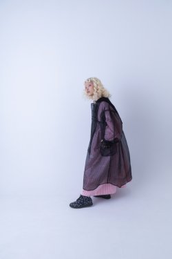 画像1: franky grow RIBBON SAILOR COLLAR ORGANDY　ブラック　レディース