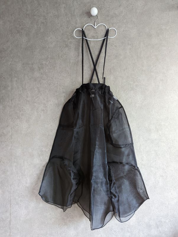 franky grow DOTS SWITCHING ORGANDY SKIRT　ブラック