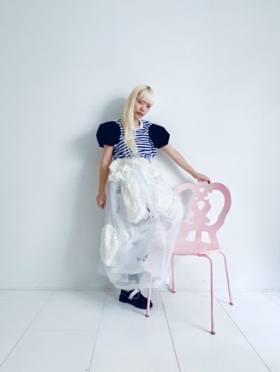 画像3: franky grow BEAR FEELS SOLID RIBBON ORGANDY　ホワイト　レディース