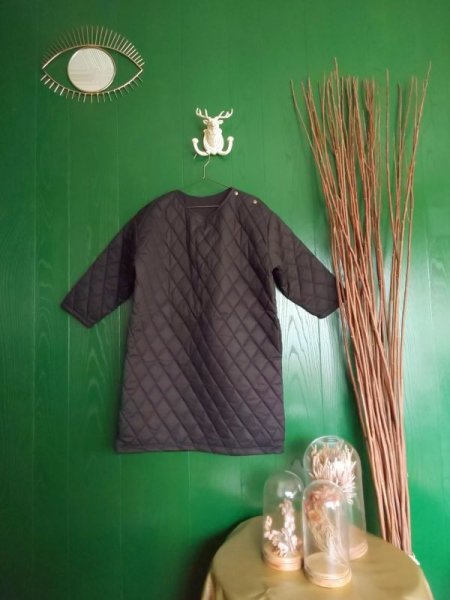 画像1: little creative factory  Quilted Tunic　ブラック (1)