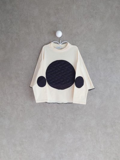 画像1: franky grow BEAR QUILTING DOTS PONCHO L/S TEE　アイボリー