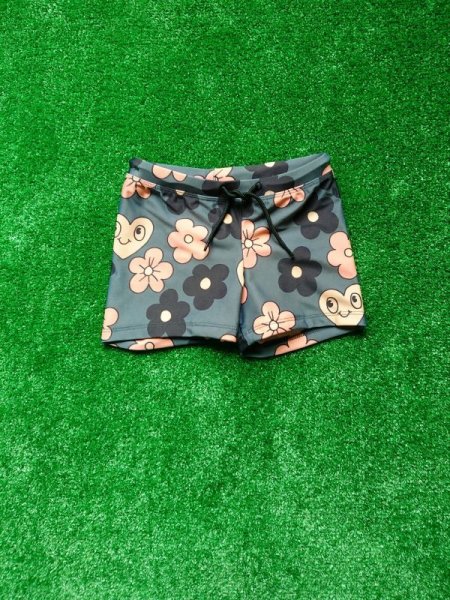 画像1: mini rodini FLOWER SWIMPANTS グレー (1)