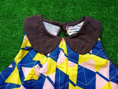 画像1: franky grow B.D.R ROUND COLLAR DRESS ピンク＊ネイビー＊イエローRIBBON