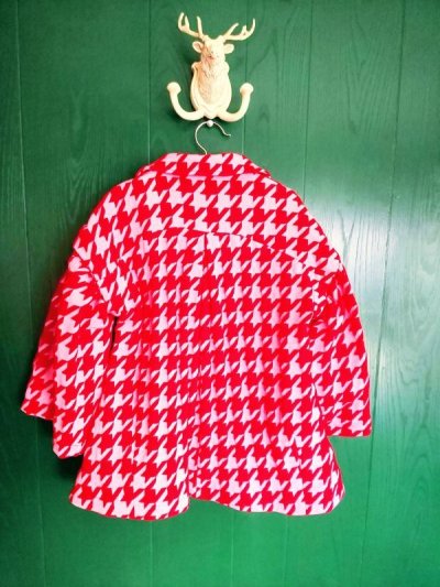 画像2: franky grow NO NAME HOUNDSTOOTH JQ COAT  レッド＊ピンク