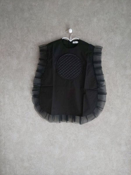 画像1: franky grow QUILTING DOT FRILL DRESS ブラック (1)