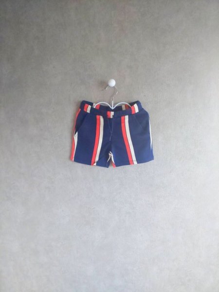 画像1: mini rodini STRIPE SWEATSHORTS ブルー (1)