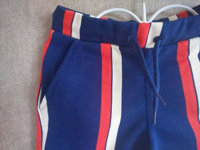 画像1: mini rodini STRIPE SWEATSHORTS ブルー