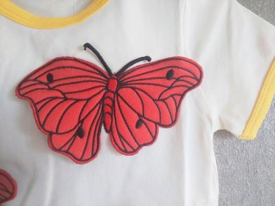 画像1: mini rodini BUTTERFLIES T-SHIRT  オフホワイト