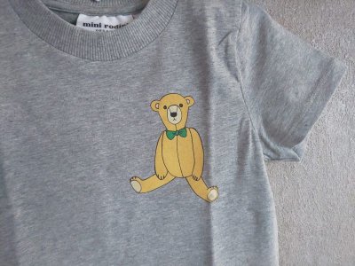 画像2: mini rodini TEDDY BEAR T-SHIRT グレー