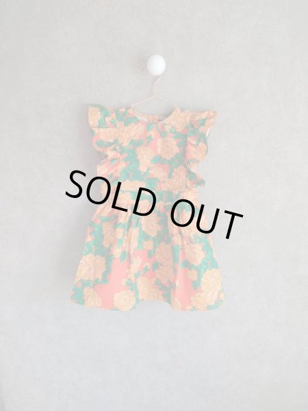 mini rodini Peonies Woven Ruffle Dress