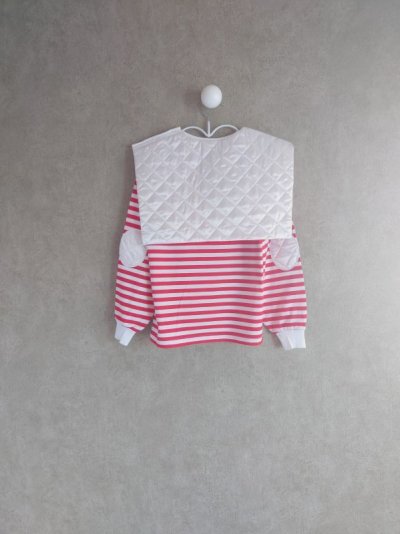 画像2: franky grow REMOVABLE QUILTING SAILOR COLLOR L/S TEE　ホワイト＊レッドBORDER-ホワイト