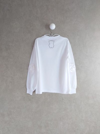 画像2: franky grow REMOVABLE QUILTING SAILOR COLLOR L/S TEE　ホワイト-ホワイト＊ブラックDOTS