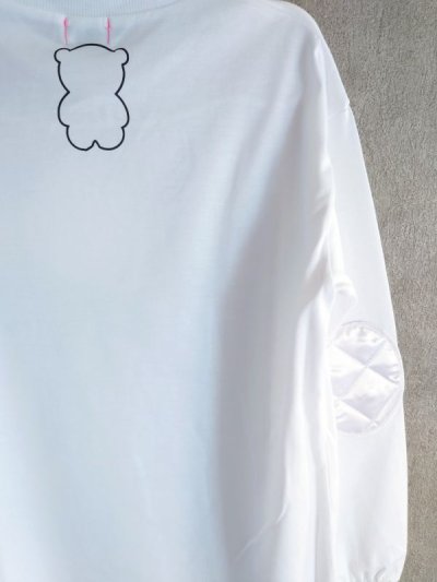 画像3: franky grow REMOVABLE QUILTING SAILOR COLLOR L/S TEE　ホワイト-ホワイト＊ブラックDOTS