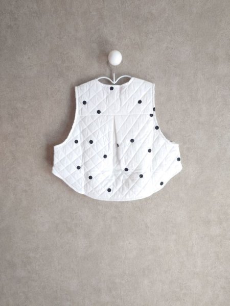 画像2: franky grow CHINA QUILTING VEST ホワイト*ブラックDOTS (2)