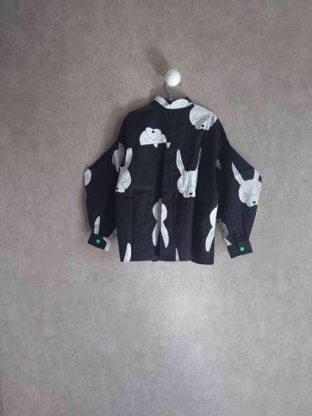 画像2: franky grow CHINA SHIRT ブラックRABBIT (2)