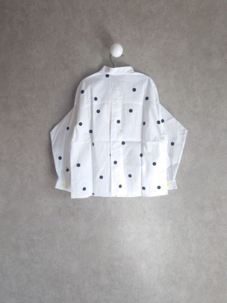 画像2: franky grow CHINA SHIRT ホワイト*ブラックDOTS キッズ・レディース (2)