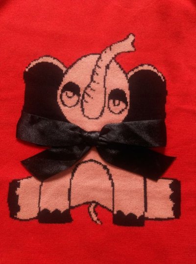 画像1: mini rodini ELEPHANT SWEATER レッド