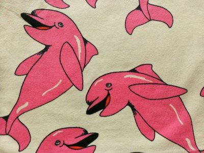 画像1: mini rodini DOLPHIN SS TEE  ピンク