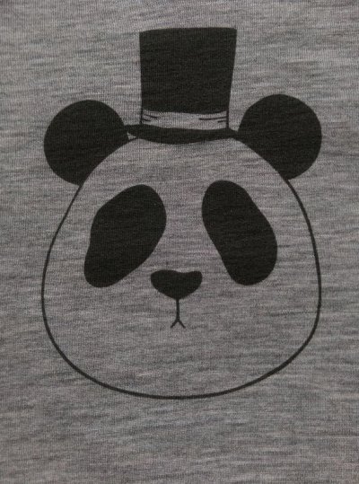 画像1: mini rodini PANDA WOOL LS TEE グレー