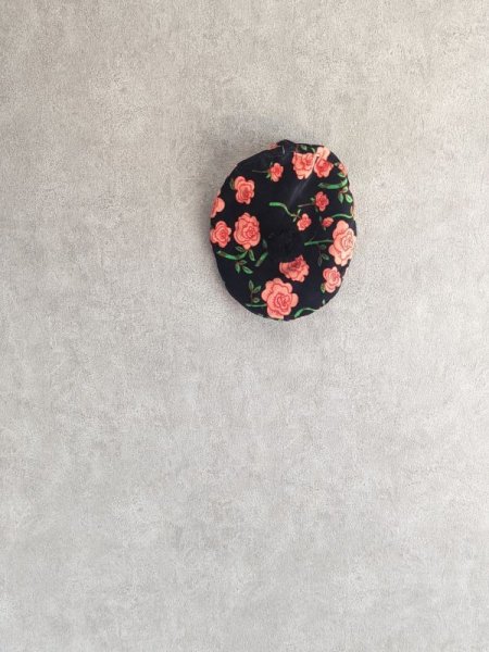 画像1: mini rodini Roses Pompom Beret　ブラック (1)