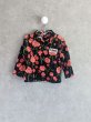 画像1: mini rodini Roses Velour Sweater 　ブラック (1)