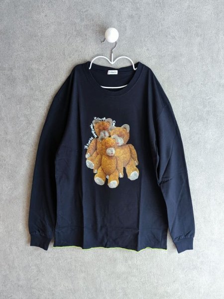 画像1: franky grow THREE BEAR L/S TEE　ダークネイビー (1)