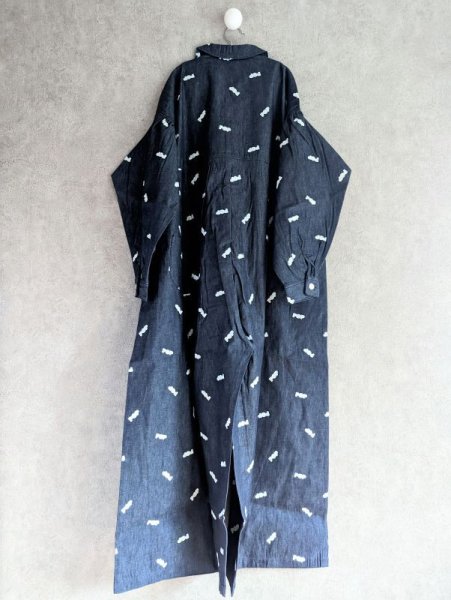 画像2: franky grow POP DENIM COVERALL　ノンウォッシュ (2)