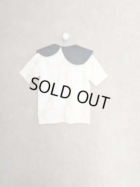 画像2: franky grow W/B QUILTING ASYMMETRY COLLAR TEE　ホワイトLETTERS (2)