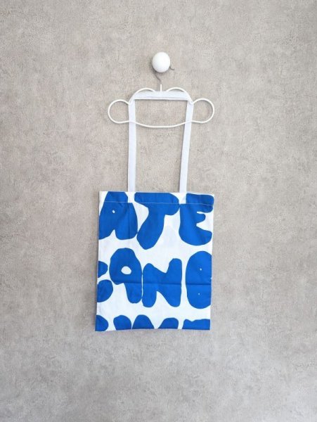 画像2: franky grow TAPE EMBROIDERY BEAR TULLE BAG ブルー LETTERS (2)