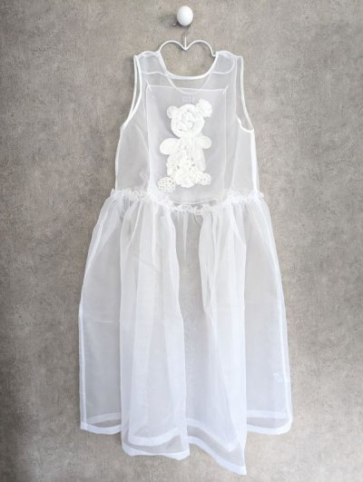 画像2: franky grow TAPE EMBROIDERY TULLE DRESS　ホワイト