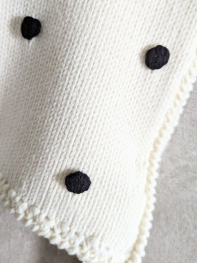 画像2: franky grow HAND-KNITTED DOTS VEST　アイボリー