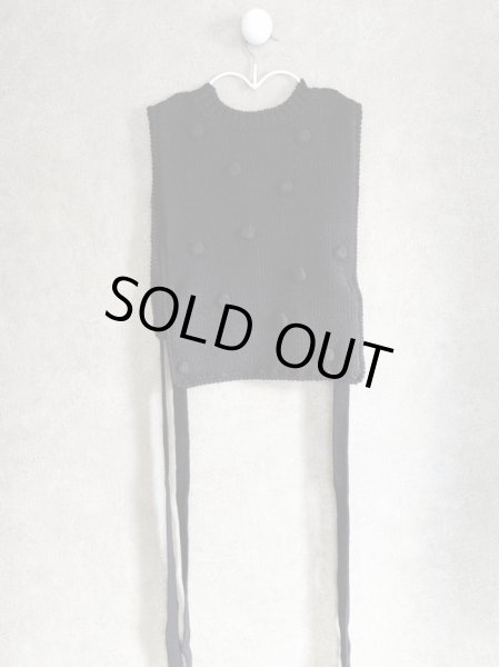 画像2: franky grow HAND-KNITTED DOTS VEST ブラック (2)