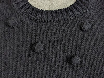 画像1: franky grow HAND-KNITTED DOTS VEST　ブラック