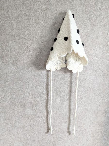 画像2: franky grow HAND-KNITTED DOTS HAT アイボリー キッズ (2)
