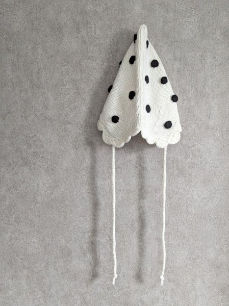 画像3: franky grow HAND-KNITTED DOTS HAT アイボリー キッズ (3)