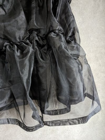 画像2: franky grow NUMBER EMBROIDERY TULLE DRESS　ブラック
