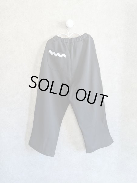 画像2: franky grow SIDE LINE JERJEY SLIT PANTS ブラック キッズ・レディース (2)