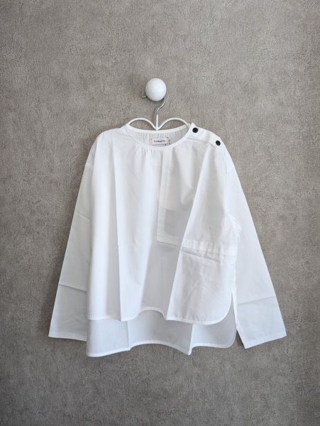 画像2: franky grow BACK NUMBER PULLOVER SHIRT  ホワイト キッズ・レディース (2)