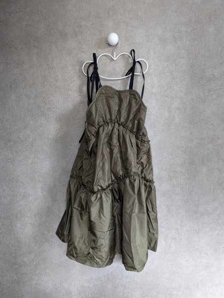 画像3: franky grow GURUGURU QUILTING JUMPER SKIRT オリーブ キッズ・レディース (3)