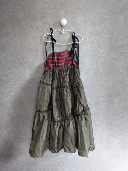 画像4: franky grow GURUGURU QUILTING JUMPER SKIRT オリーブ キッズ・レディース (4)