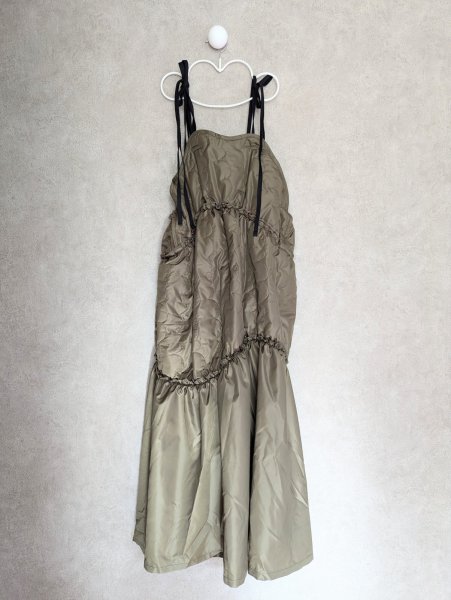 画像2: franky grow GURUGURU QUILTING JUMPER SKIRT オリーブ キッズ・レディース (2)