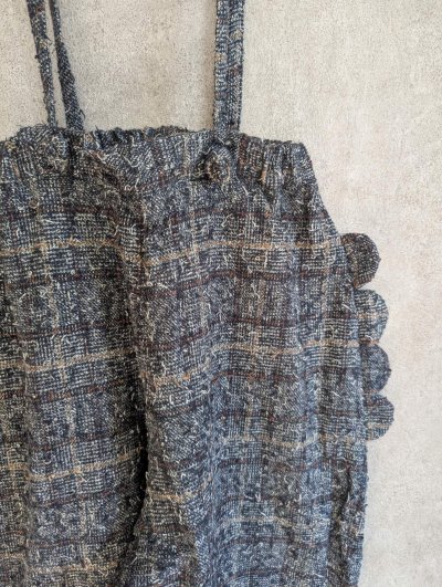 画像1: franky grow NEEDLE PUNCHED COTTON TWEED CHECKED SCALLOPED SUS PANTS