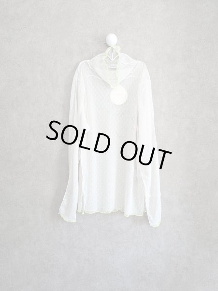 画像1: franky grow DOTS TULLE MELLOW SHEER HIGH-NECK TOPS　ホワイト (1)