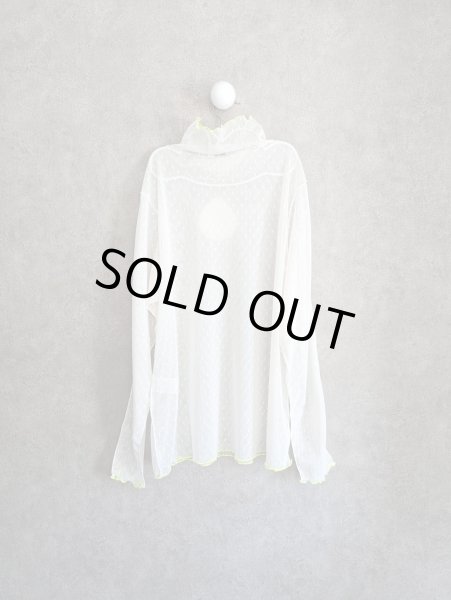 画像2: franky grow DOTS TULLE MELLOW SHEER HIGH-NECK TOPS　ホワイト (2)