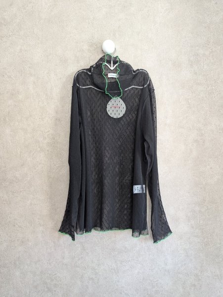 画像1: franky grow DOTS TULLE MELLOW SHEER HIGH-NECK TOPS　ブラック (1)