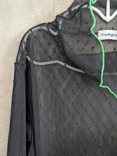 画像1: franky grow DOTS TULLE MELLOW SHEER HIGH-NECK TOPS ブラック