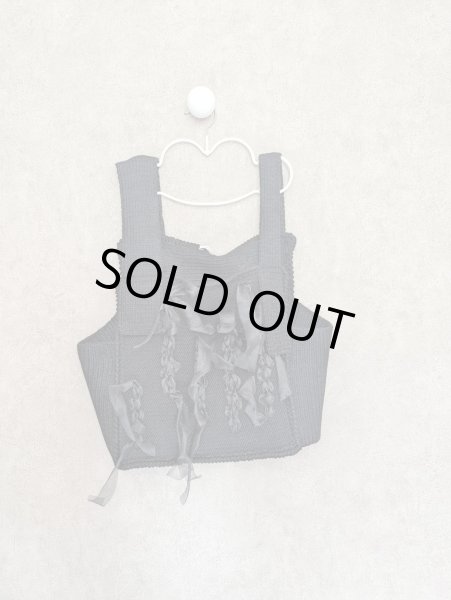 画像2: franky grow KNIT VEST　ブラック (2)