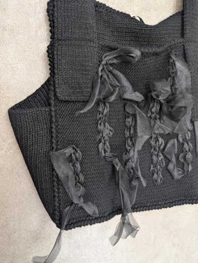 画像1: franky grow KNIT VEST ブラック