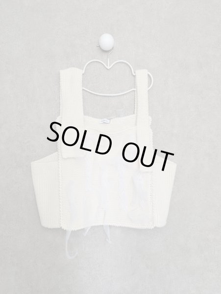 画像1: franky grow KNIT VEST　アイボリー (1)