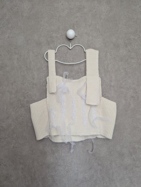 画像2: franky grow KNIT VEST　アイボリー (2)